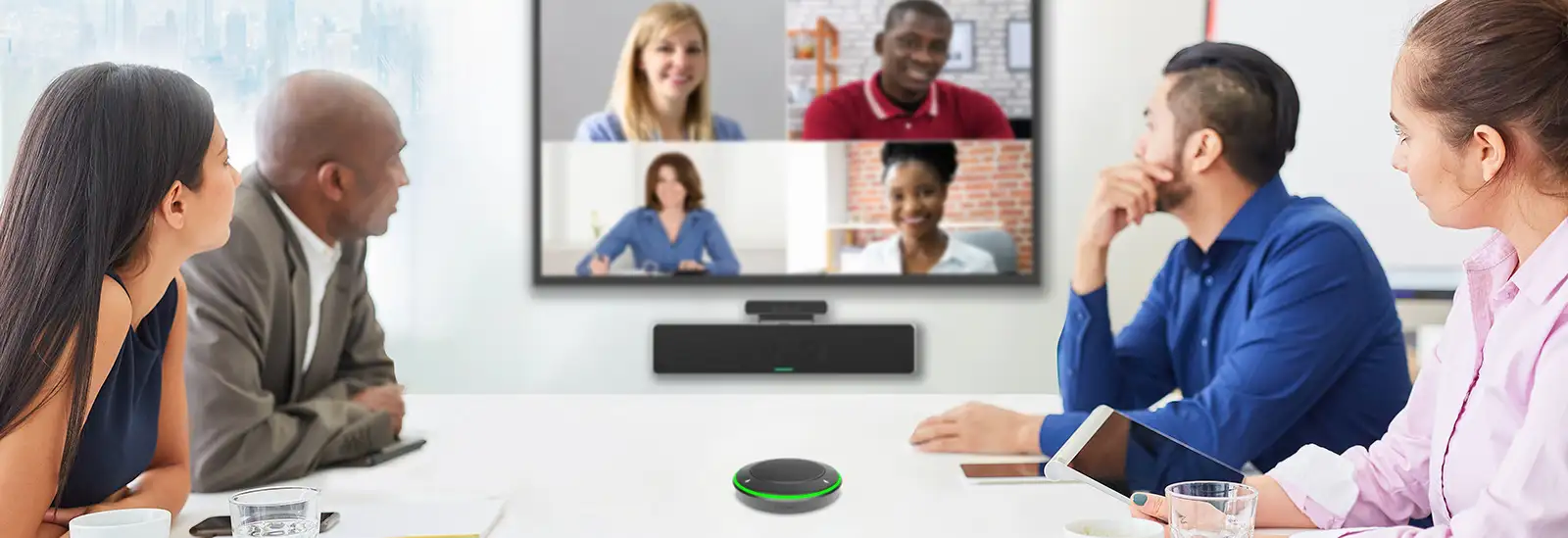 Q-SYS NM-T1 Tabletop Beamforming Microphone — supplied and installed in Perth by Focus AV