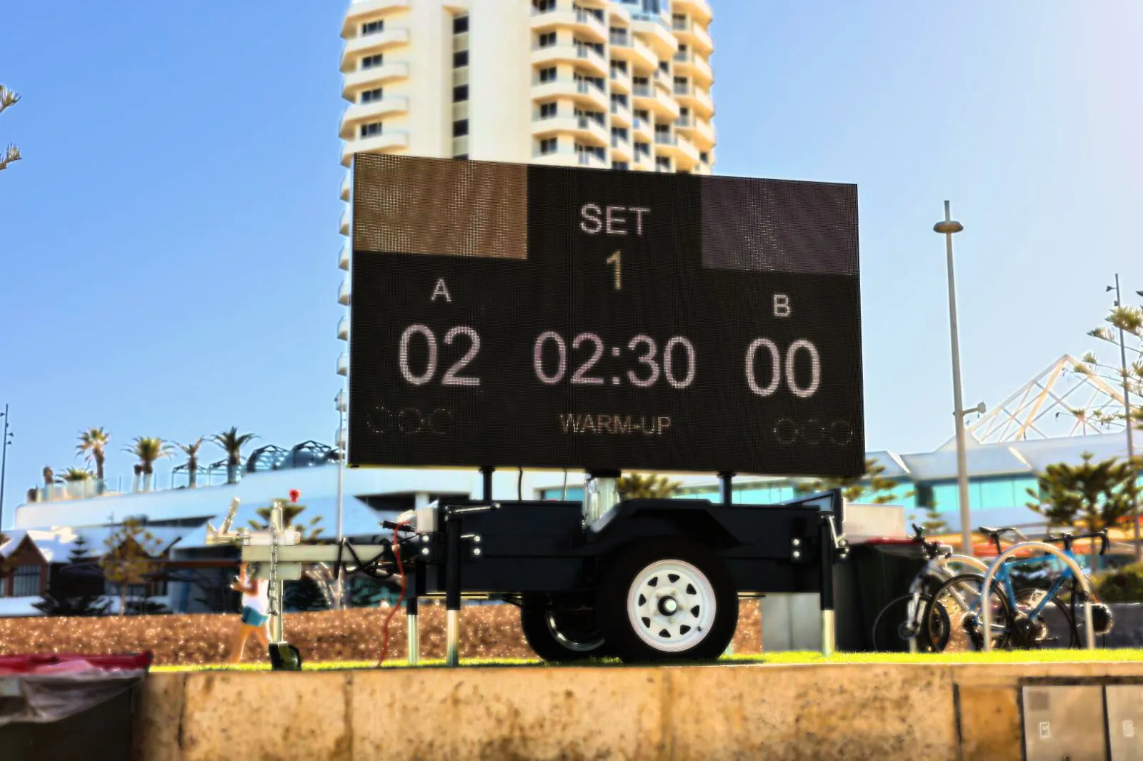 The solution — High-Tech LED Scoreboard for Volleyball WA