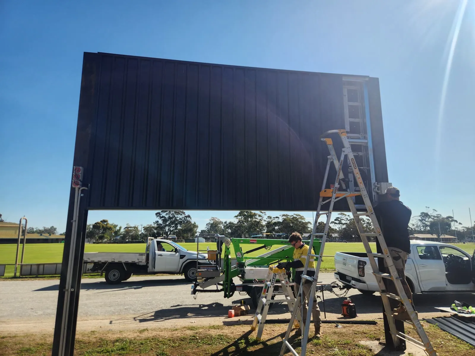 Shire of Moora – LED Scoreboard Upgrade — install photo 3