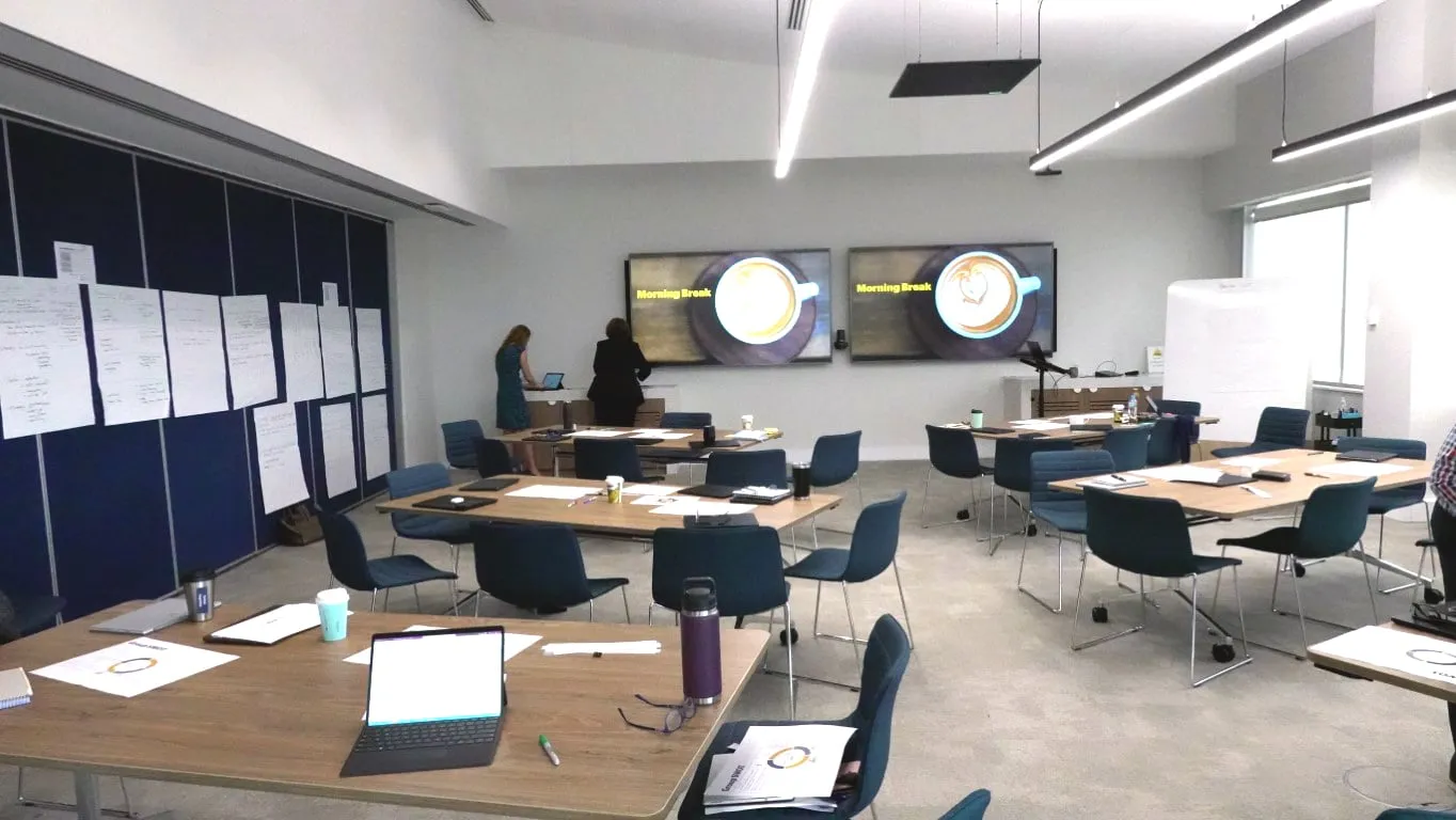 Focus AV walking a client team through options in a training room workshop